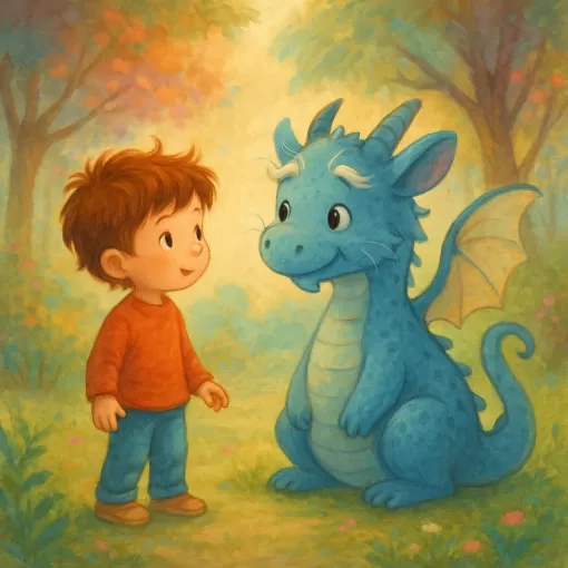 petit garçon avec un dragon